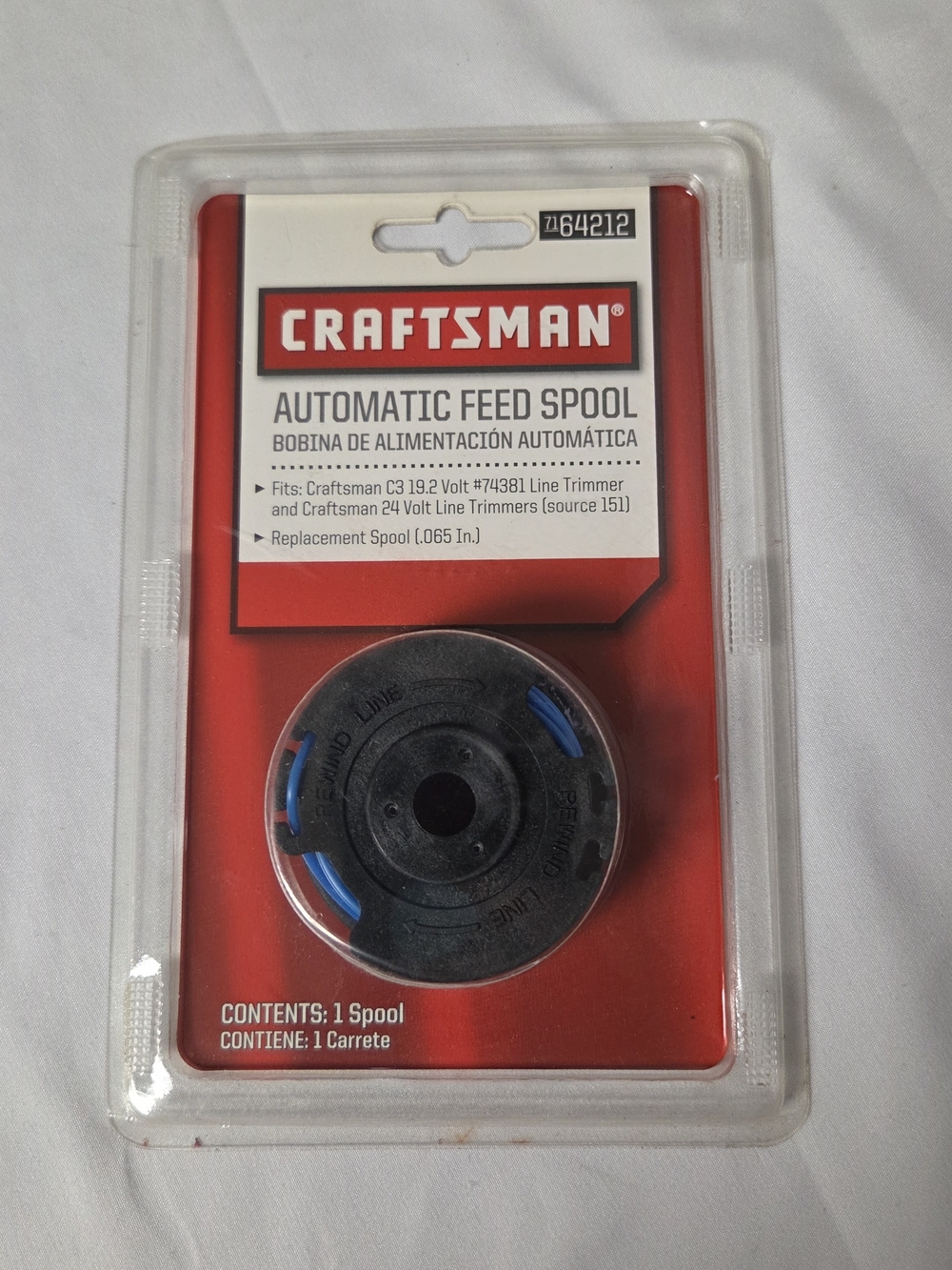 Craftsman 19.2V & 24V String‎ Trimmer Automatic Feed Replacement Spool 64212 NEW